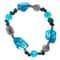 John Bead Green Turquoise & Blue Bead Gemstone Stretch Bracelet